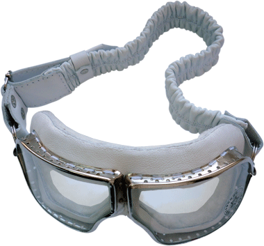 Летные очки (авиационные, мотоциклетные) дутые :: ретро очки  :: белые ::